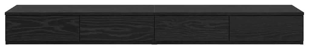 Gavetas pretas para cama VidaXL 140x36,5x16,5 cm em madeira de engenha