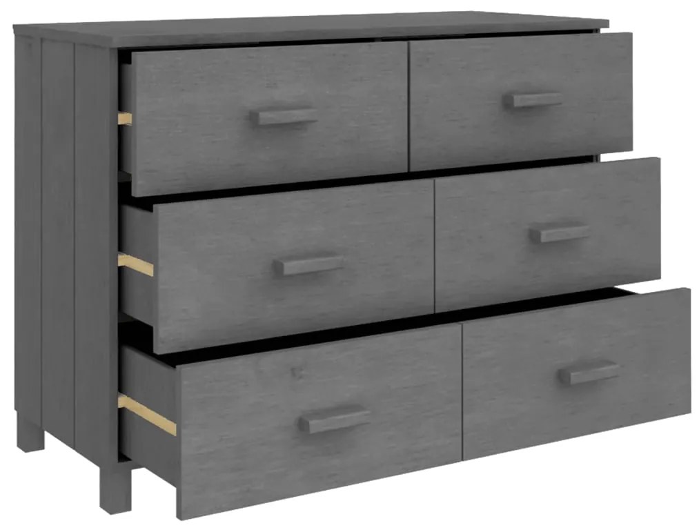 Aparador HAMAR 113x40x80 cm pinho maciço cinza-escuro