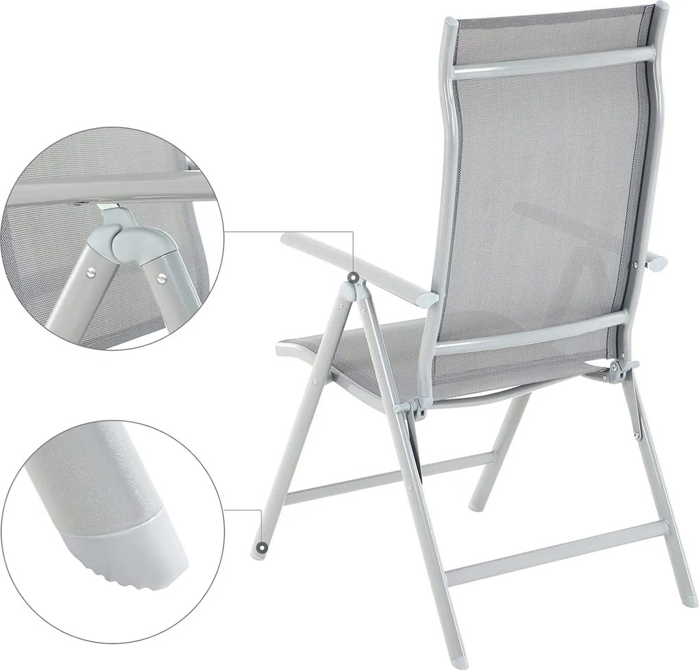 Conjunto de 4 cadeiras de jardim cinzentas