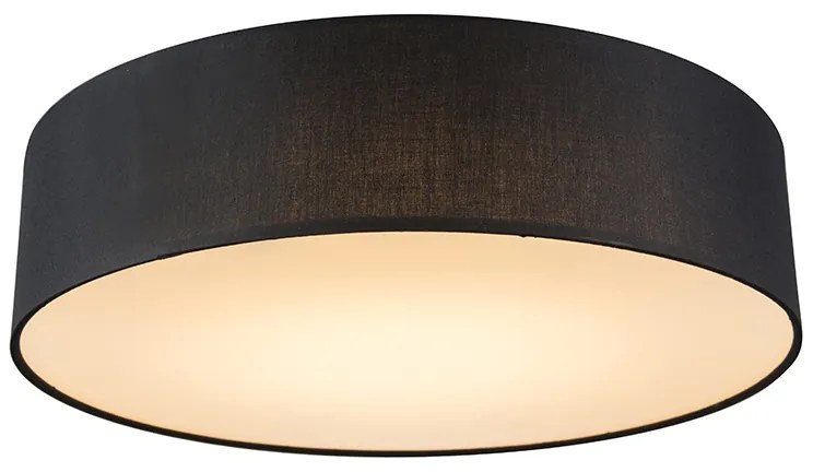 Candeeiro de teto preto 40 cm com LED - Drum LED Moderno