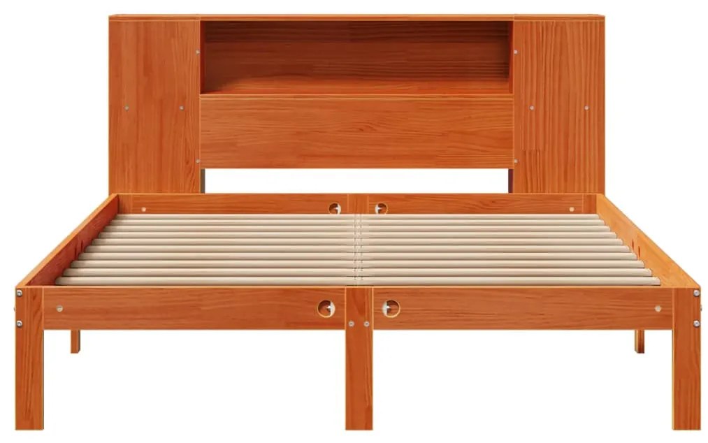 Cama com estante sem colchão 140x200 cm pinho maciço