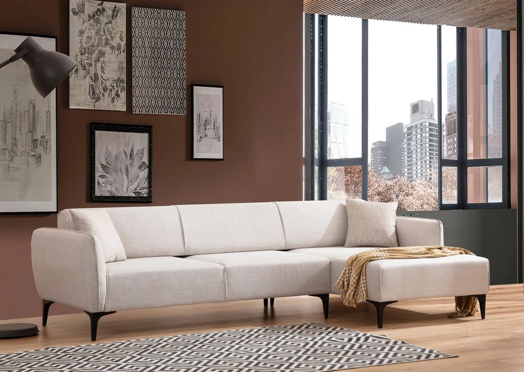 Sofá de Canto Belissimo – Off White – 270 x 140 cm