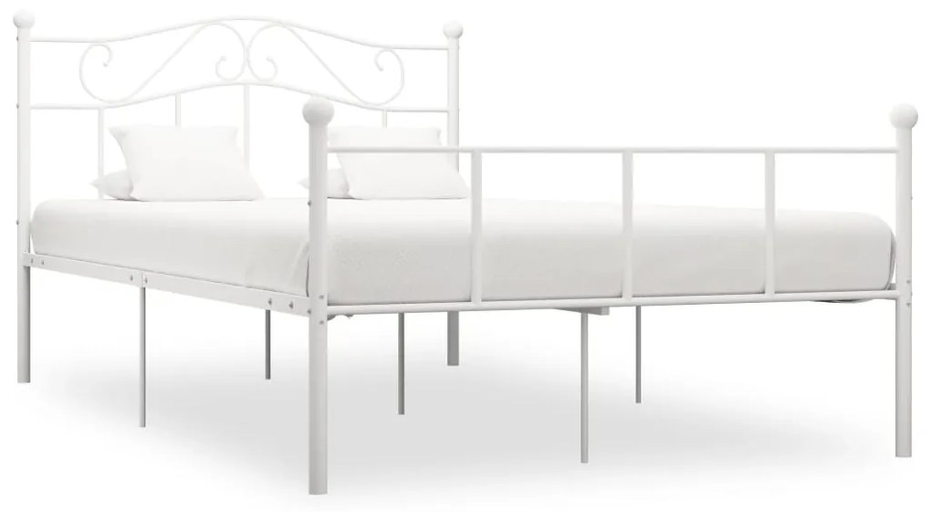 vidaXL Estrutura de cama 140x200 cm metal branco