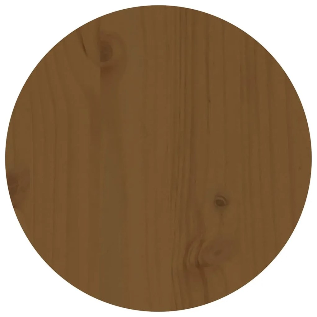 Mesa de centro Ø 35x35 cm madeira de pinho maciça castanho-mel