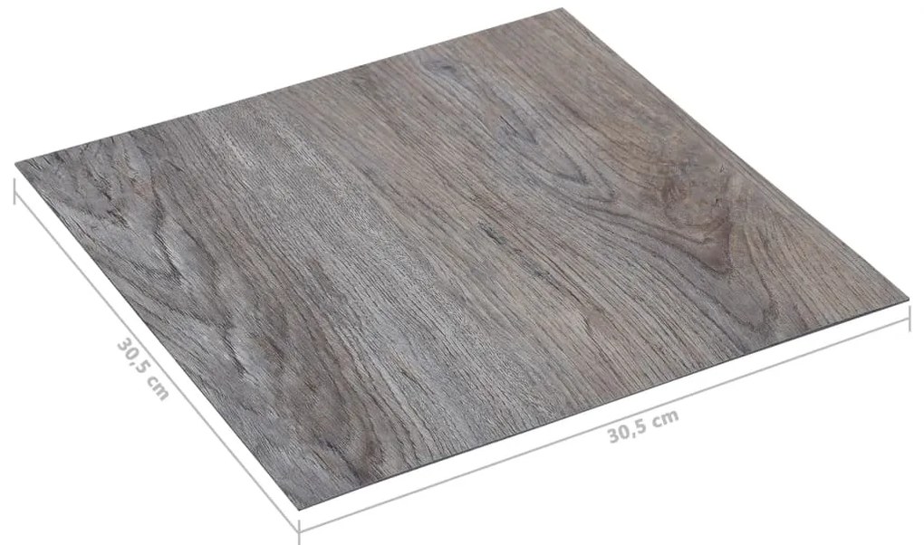 Tábuas de soalho autoadesivas 5,11 m² PVC castanho-claro
