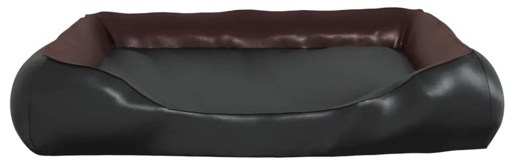 Cama para cães 105x80x25 cm couro artificial preto e castanho