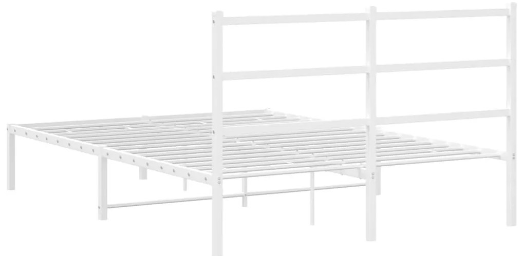 Estrutura de cama com cabeceira 140x190 cm metal branco
