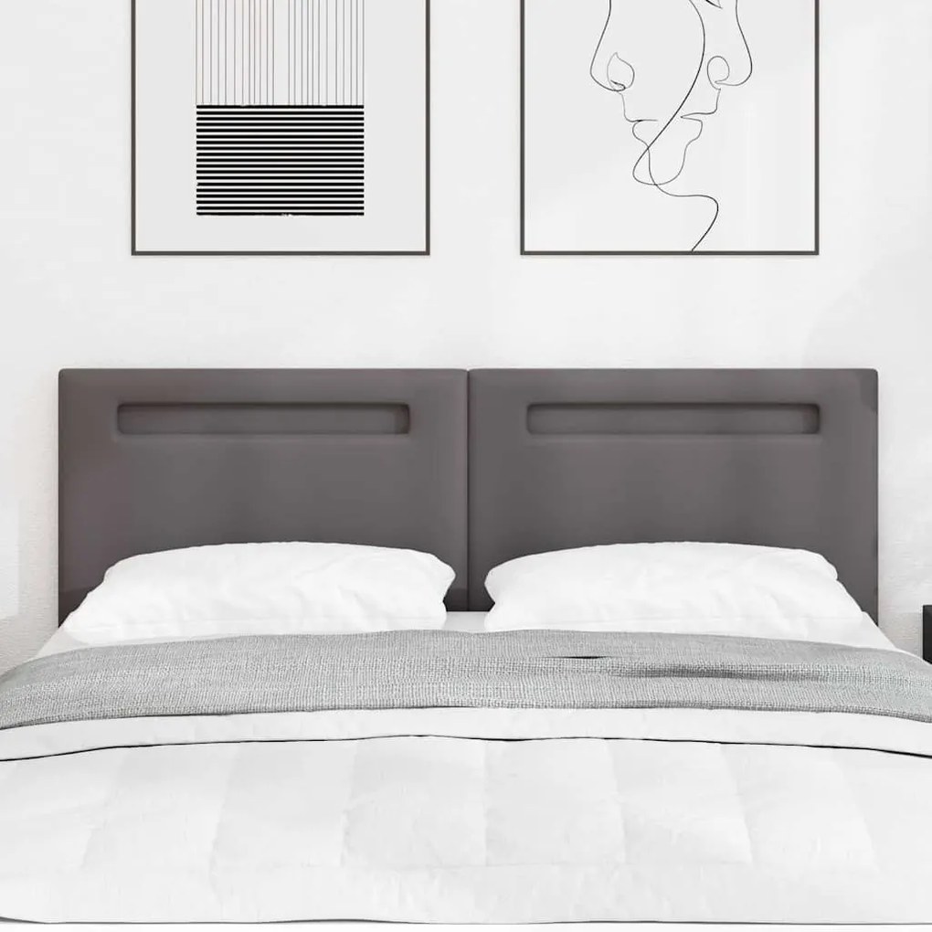 vidaXL Cabeceira Montado na parede com cabeceira Cinzeto 160 cm PVC