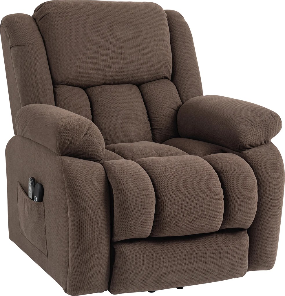 Poltrona elevatória elétrica, poltrona relaxante elétrica com função de massagem e aquecimento, 93 x 104 x 100 cm, castanho