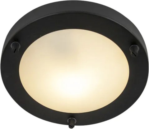 Candeeiro de teto moderno preto 18 cm IP44 - Yuma