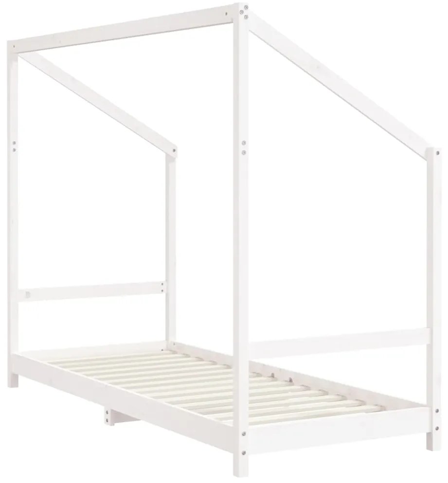 Estrutura de cama infantil 80x200 cm pinho maciço branco