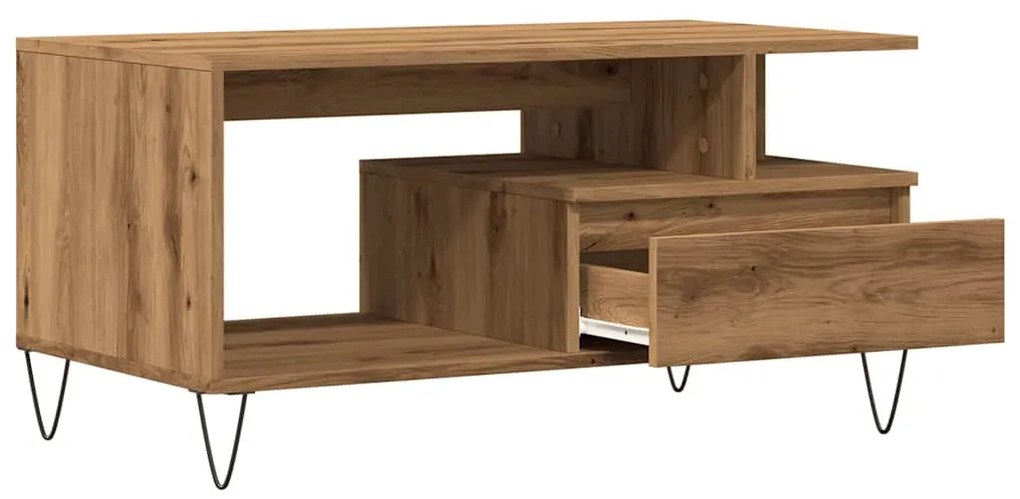 Mesa centro 90x49x45 cm derivados de madeira carvalho artisiano