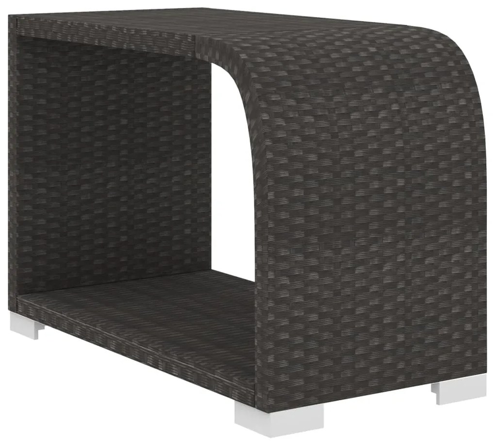 10 pcs conjunto lounge de jardim c/ almofadões vime PE preto