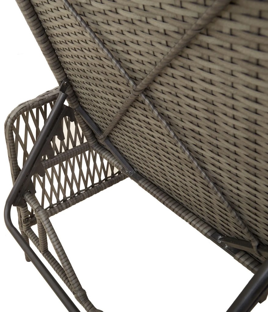 Espreguiçadeira Cinza Rattan PE 157 x 55 x 92 cm Dobrável