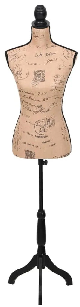 Busto manequim de senhora juta castanho e preto
