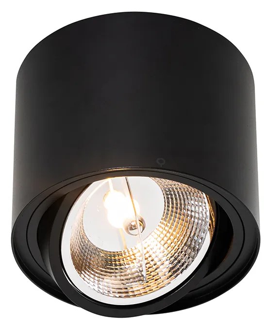 Conjunto de 4 focos de teto modernos pretos giratórios e inclináveis AR111 - Rondoo Up