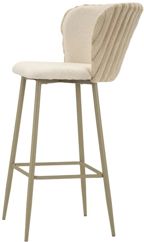 CONJUNTO DE 2 BANCOS DE BAR ALASKA CREME 55X58X106 CM (ALTURA DO ASSENTO CM 77)