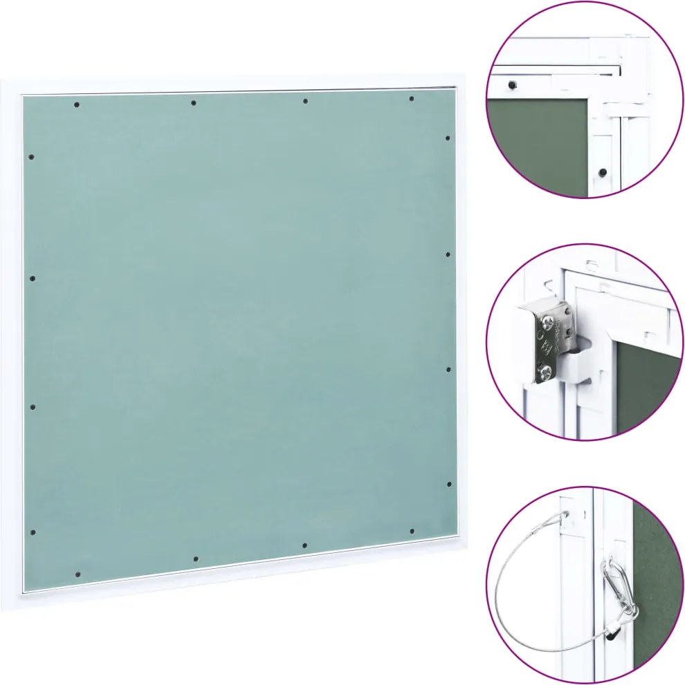 vidaXL Painel acesso moldura de alumínio e gesso cartonado 700x700 mm