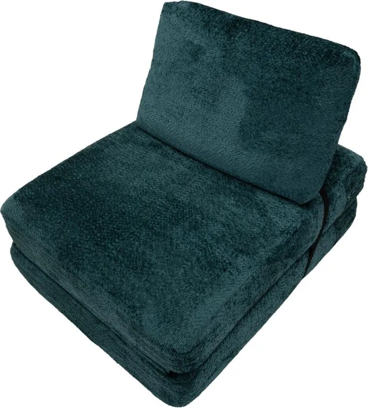 POLTRONA/CAMA FASTER TEAL 80X100X80 CM (COMPRIMIDA - TAMANHO DA CAMA 204X80X18 CM) AZUL