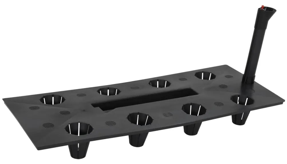 Canteiro de jardim elevado 60x25x46 cm vime PP antracite