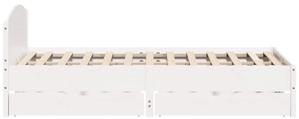 Cama sem colchão 120x190 cm madeira de pinho maciça branco