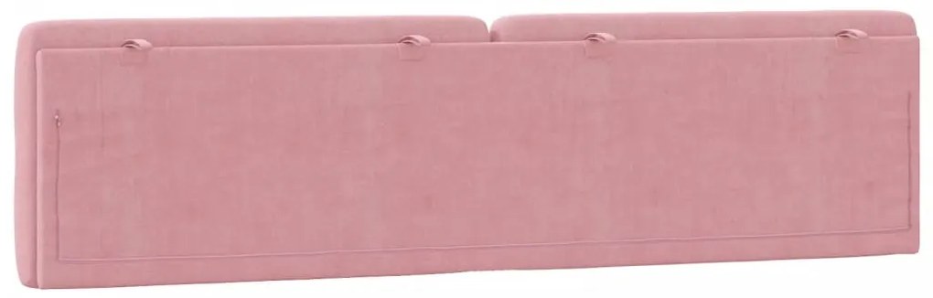 Almofadão de cabeceira 200 cm veludo rosa
