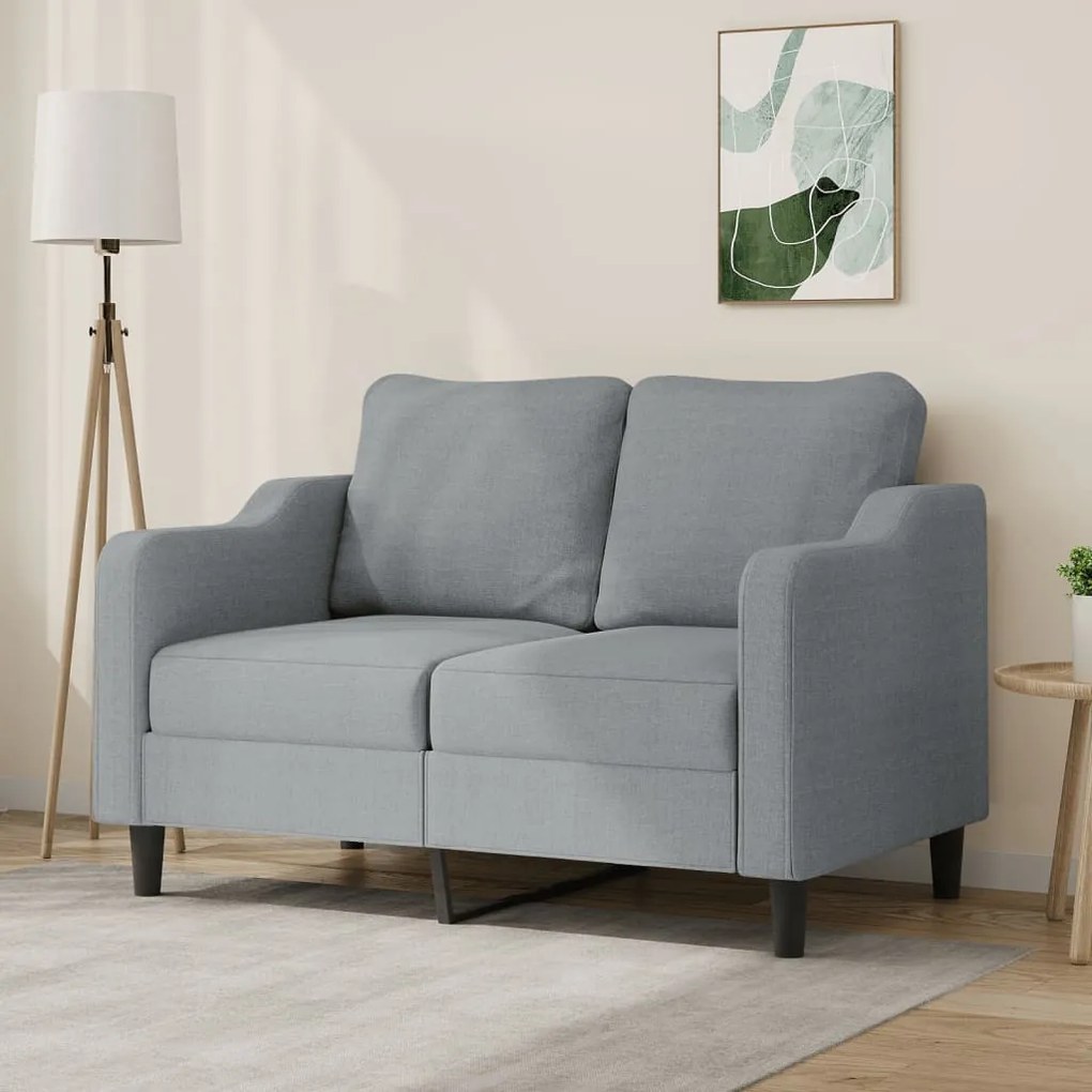 vidaXL Sofá de 2 lugares em tecido 120 cm cinzento-claro