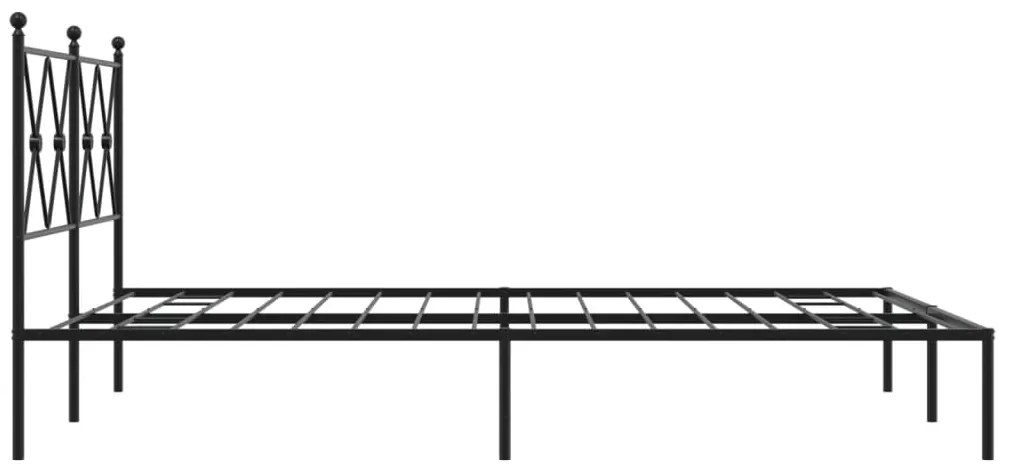 Estrutura de cama com cabeceira 140x200 cm metal preto