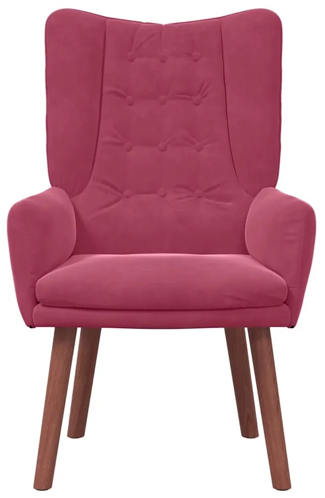 Poltrona Relaxante vidaXL Vermelha Veludo