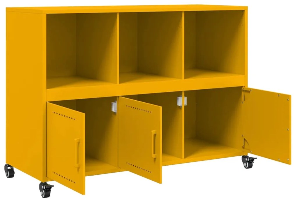 Aparador 100,5x39x72 cm aço amarelo mostarda