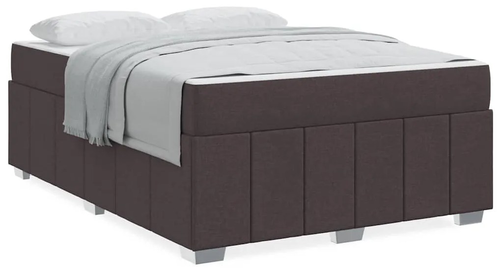Estrutura da Cama Castanho escuro 160 x 200 cm tecido