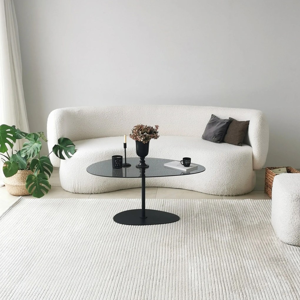 Mesa de Centro Porto – Cinzento Escuro e Preto – 90x40x60 cm