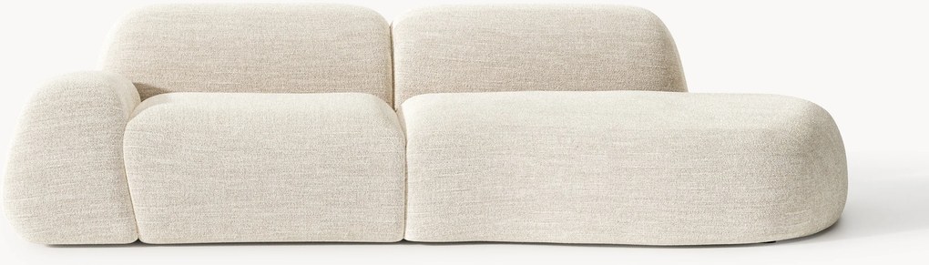 Módulo com chaise longue em bouclé Wolke (3 lugares)