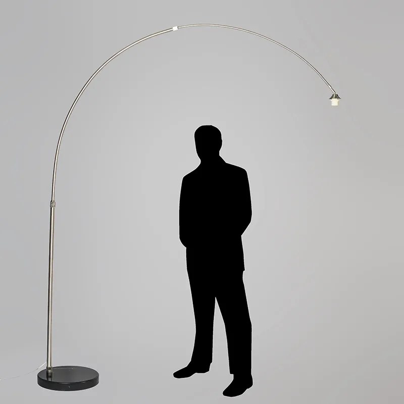 Candeeiro de arco moderno em aço com base em mármore - XXL