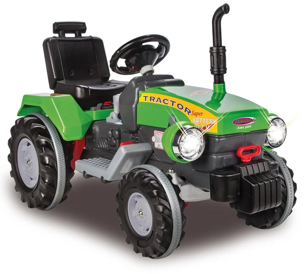 Tractor Elétrico bateria 12V para crianças Power Drag Verde