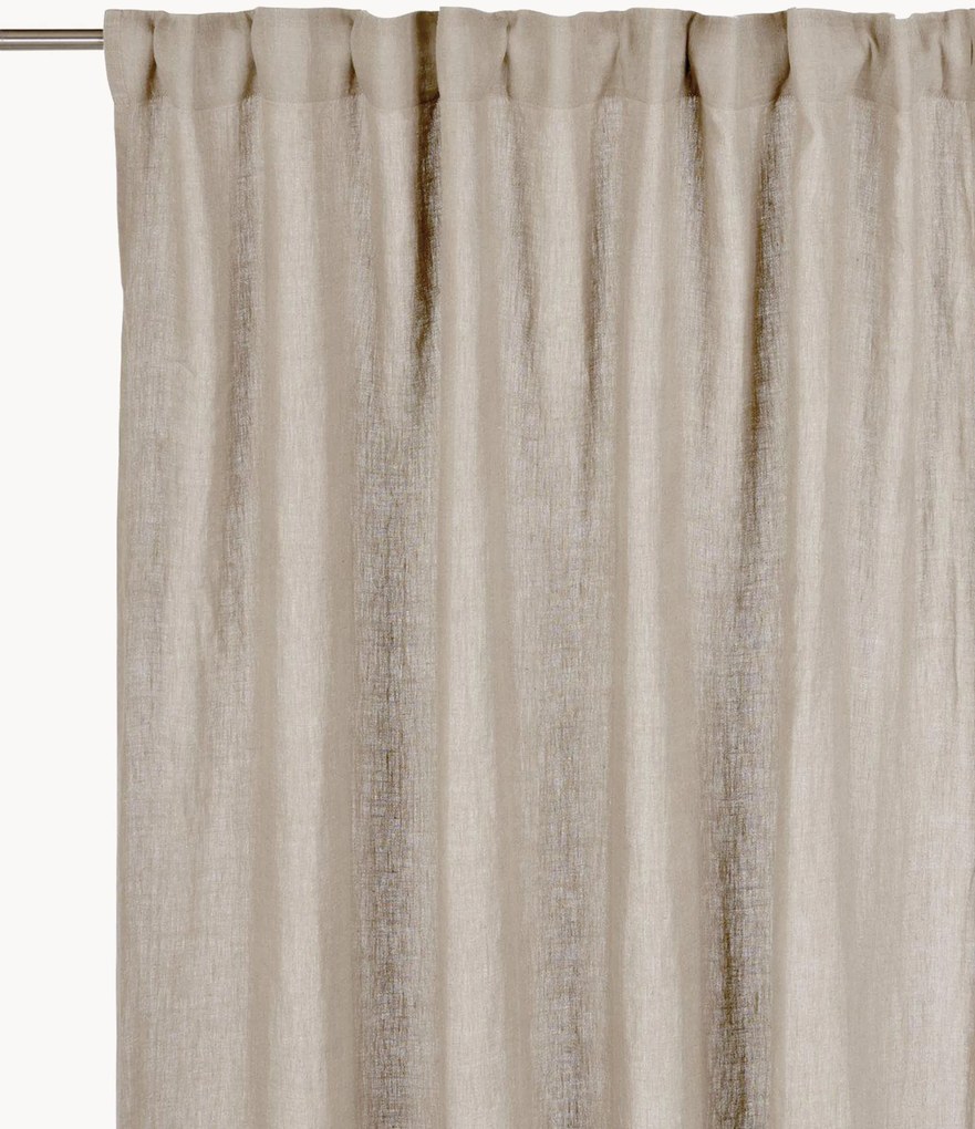 Cortinas opacas multi-banda em linho Julie, conjunto de 2, L 145 cm