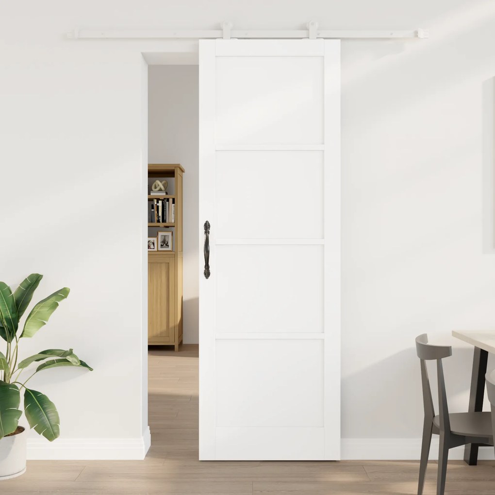 Porta Deslizante vidaXL com Conjunto de Ferragens 'ORKDAL'Branca de Ma
