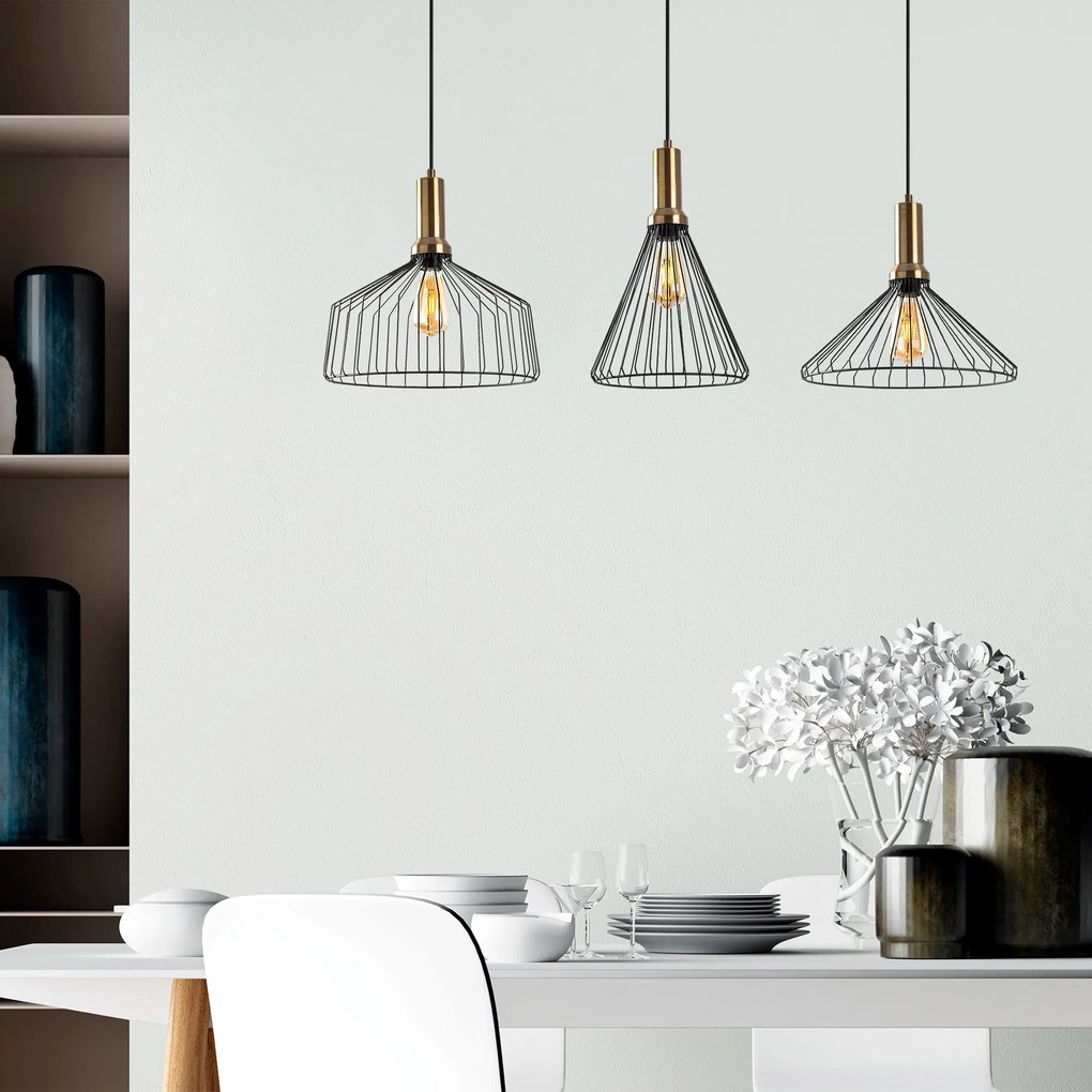 Candeeiro Chandelier Dear – Preto Antique – 104 x 34 cm