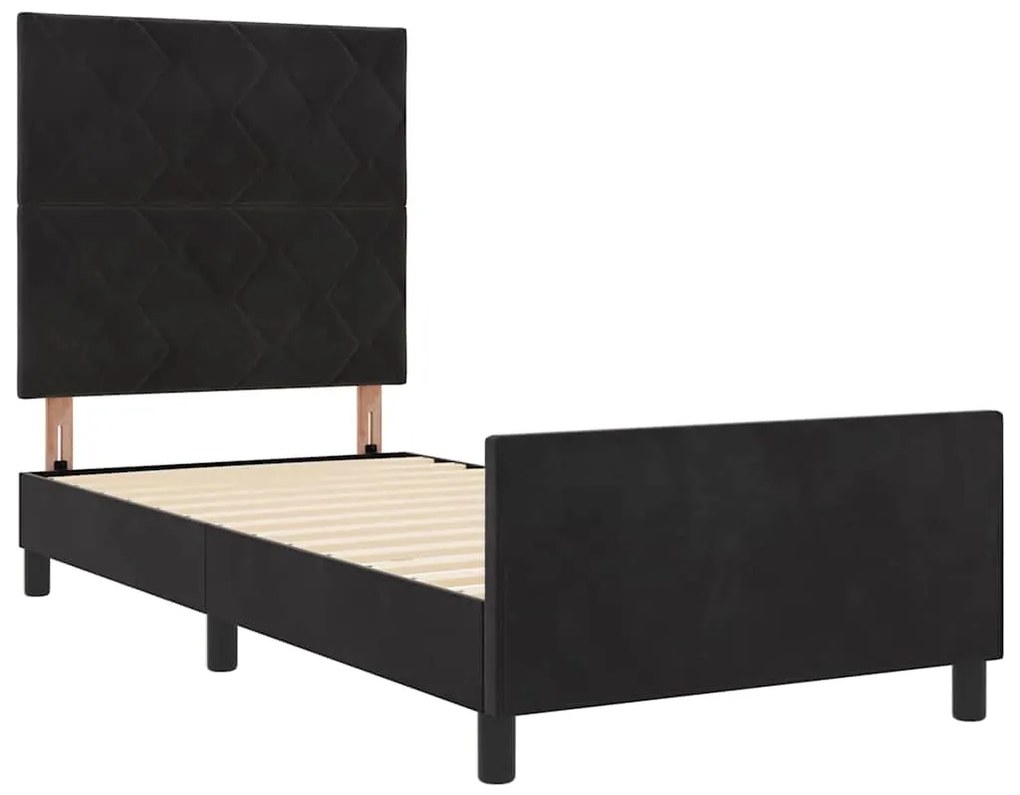 Estrutura de Cama vidaXL Preta 90x200 cm Veludo