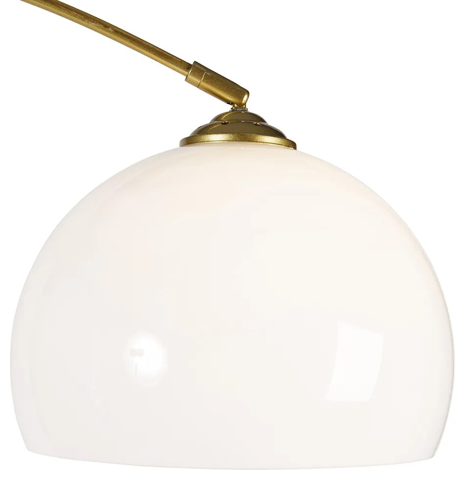 LED Candeeiro de Arco Inteligente Latão com Abaajur Branco incl. Wifi A60 - Arc Basic Moderno