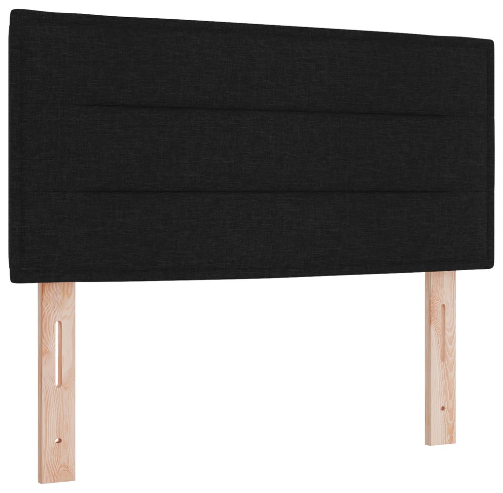 Cama Box Spring com Colchão Preta 100x200 cm Tecido