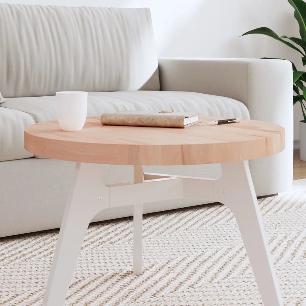 355923 vidaXL Tampo de mesa redondo Ø60x4 cm madeira de faia maciça