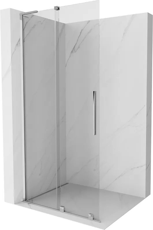 Mexen Velar L parede de chuveiro deslizante Walk-in 100 x 200 cm, transparente 8 mm, cromado - 871-100-003-03-01