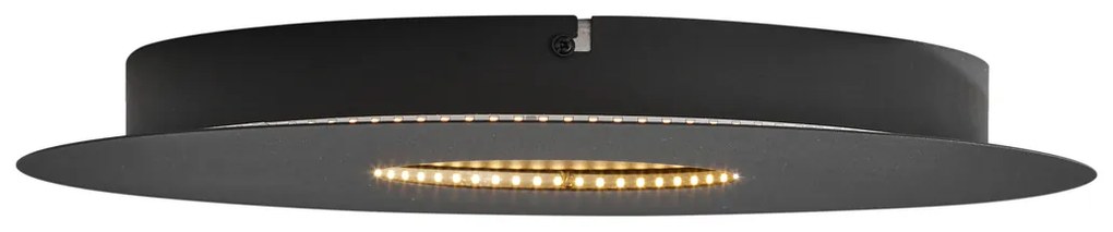 Plafon Moderno Preto 40cm incl. LED Regulável em 3 Níveis - Morning Moderno