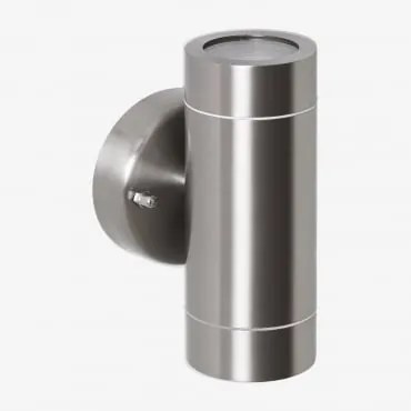 Aplique De Parede Para Exterior Em Aço Inoxidável Com 2 Pontos De Luz Jaxten Cinza Cromado - Sklum