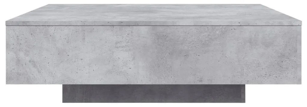 Mesa de centro com luzes LED 100x100x31 cm cinzento cimento