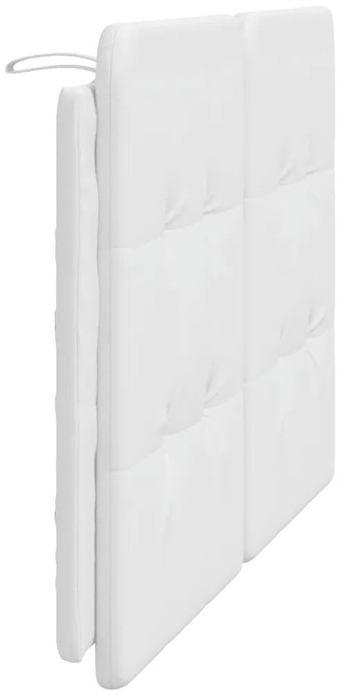 Almofadão de cabeceira 140 cm couro artificial branco