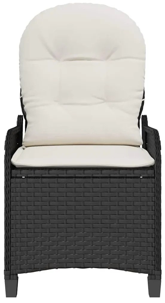 Cadeira Reclinável vidaXL com Almofada Rattan Preto