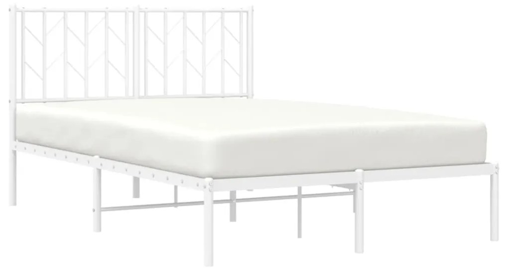 Estrutura de cama com cabeceira 120x200 cm metal branco