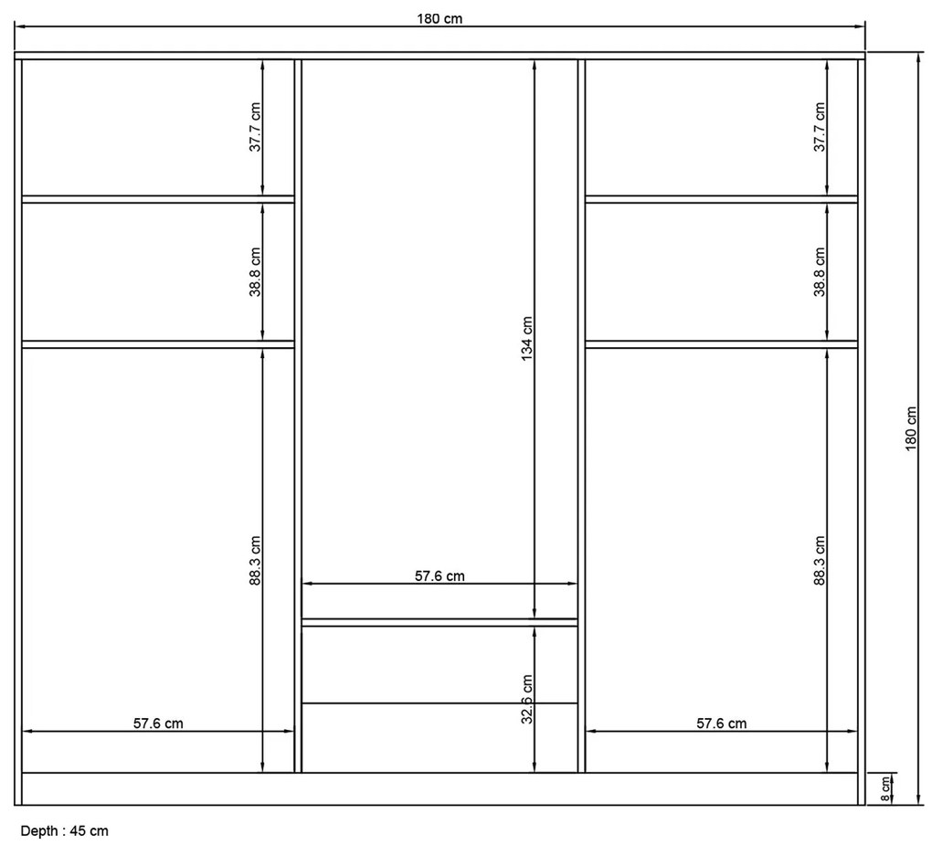 Roupeiro Royal – Branco – 180x180x43 cm